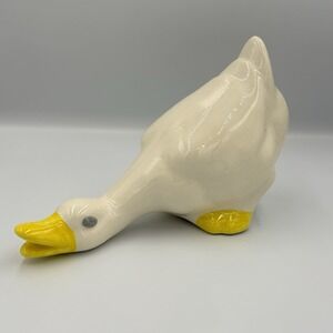 VTG Large‎ White Ceramic Duck Figurine Decor 6" x 9" Country Cottage Farmhouse